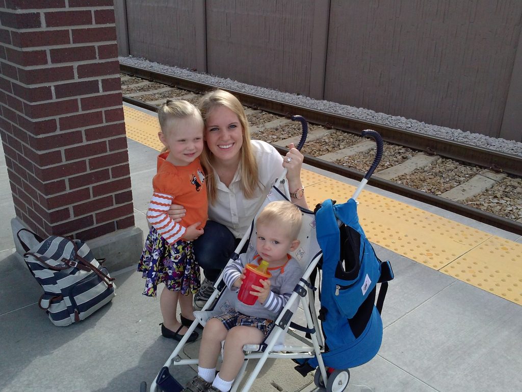 Waiting for the train.