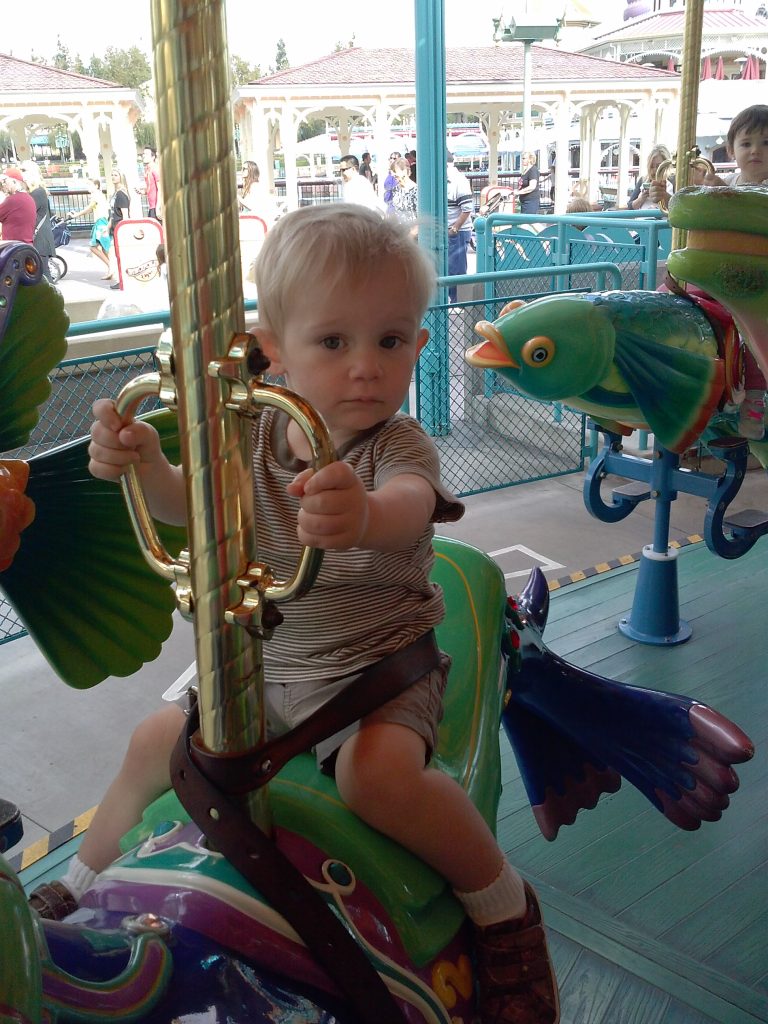 Carter's favorite ride was the fish carousel in California Adventure. He would cry whenever we got off. As such we rode it quite a few times.