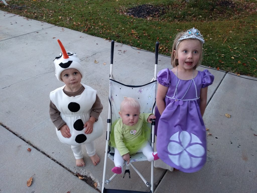 The kids on Halloween